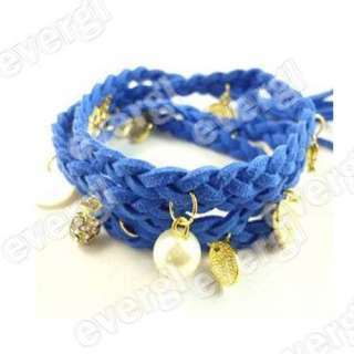 2012 Hot Fashion Multicolor Knit Shell Heart Rabbit Bracelet  