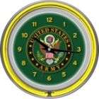 Army Symbol Chrome Double Ring Neon Clock