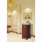 Stufurhome Mars Single Sink Bathroom Vanity with Cream Marfil Marble 