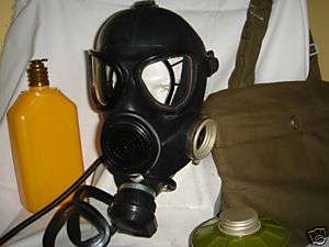 Russian USSR military black rubber gas mask PMK, new  