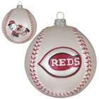   Decor Pack of 2 MLB Cincinnati Reds Glass Baseball Christmas Ornaments