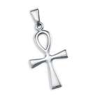 Showman Jewels 14k White Gold Cross Crucifix Charm Pendant Ankh New 