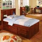   World Furniture Merlot Bookcase Captains Bed Twin 12 Drawer Storage