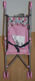 Graco Pink Silver Too Cute Baby Doll Umbrella Stroller Dolls up to 18 