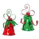Raz Christmas Brites Green Bell With Glitter Swirls Ornament