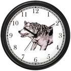 watchbuddy wolf dog wall clock by watchbuddy timepieces black frame