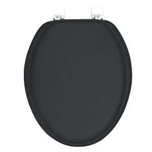   Ginsey Solid Black ELONGATED Padded Soft Toilet Seat