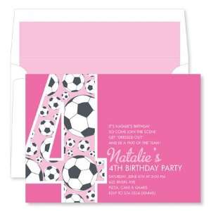  Noteworthy Collections   Invitations (Soccer Number Pink 