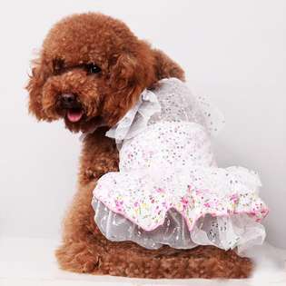   Princess Sleeve Wedding Dress Style for Cute Dogs Clothing Size Medium