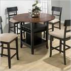 Jofran 5 Piece Counter Height Dining Set in Black,Brunette Cherry