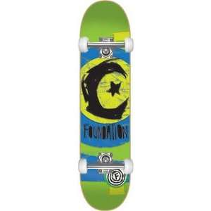  Foundation Star/Moon Party Complete Skateboard 8.5 Green w 