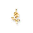 Jewelry Adviser charms 10k Yellow Gold Rose Charm