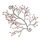Roman Bronze Metal Red Berries Christmas Wall Swag Wire Sculpture 