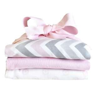  Peace Love & Pink Burp Cloth Set Baby