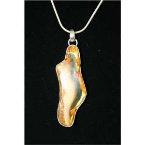   Amber and Sterling Silver Necklace 15.40 Grams 