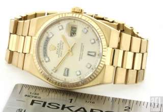   PRESIDENTIAL 19018 18K GOLD DAY/DATE DIAMOND DIAL MENS WATCH  