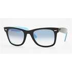   BLACK ON AZURE SUNGLASSES WITH CRYSTAL BLUE GRADIENT LENSES  54mm