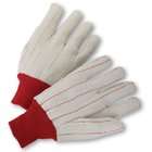   Cotton Corded Double Palm Industrial Gloves, Knit Wrist Cuff, 10