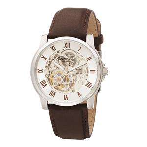 Kenneth Cole New York Mens KC1515 Automatic Brown Leather Strap Watch 