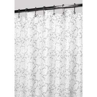 Watershed Victorian Lace Shower Curtain in White / Silver 
