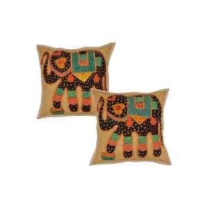  2p Patchwork Elephant Design Indian Cushion Cover Pillow 