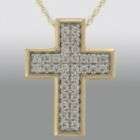   02 ctw Cubic Zirconia and Gold over Sterling Silver Cross Pendant