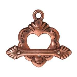 Copper Plated Pewter Dia De Los Muertos Sacred Heart Toggle Clasp 11mm 