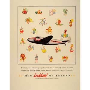  1940 Ad Lockheed Plane Airplane World Costumes Symbols 