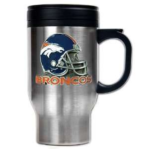  Denver Broncos 16oz Stainless Steel Travel Mug   Helmet Logo 