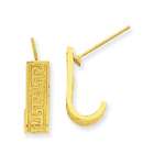 goldia 14k Gold Greek Key J Hoop Earrings