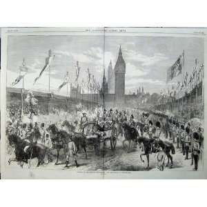  1870 Procession Hungerford Thames Embankment Horse Art 