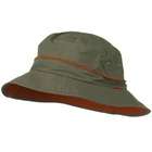 e4Hats UV 50+ Orange Piping Talson Sun Bucket Hat   Olive