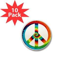  Mini Button (10 Pack) Tye Dye Peace Symbol Everything 