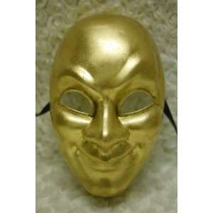   Short Nose Whole Face Blank Mask in Gold Finish