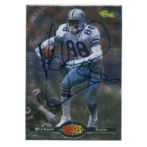  Michael Irvin Autographed Ball   Card Dallas Cowboys 
