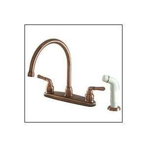   Twin Brass Lever handles Kitchen Faucet w/Side Sprayer 8 inch Center