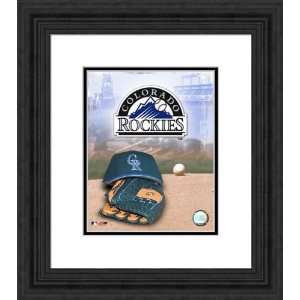  Framed Logo/Cap Colorado Rockies Photograph Sports 