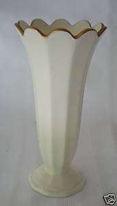 Mikasa Ivory Bone China 24K Gold Rimmed Vase 6 3/4  