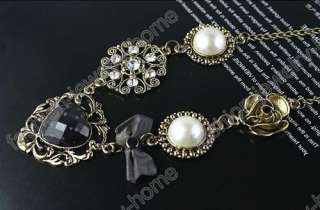 Hot Fashion glass pearl crystal Flowers charm Necklace pendant  