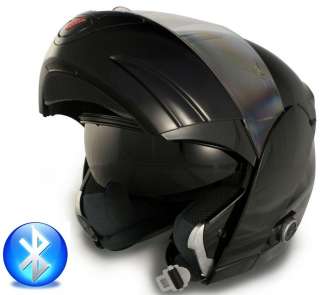   Bluetooth Black Large Modular Flip Up Motorcycle Scooter Helmet DOT L