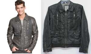 Guess Mens Jacket, Pieced Motorcycle Jacket Size L NEW  
