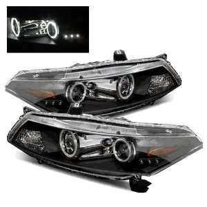 08 11 Honda Accord Coupe Black CCFL Halo Projector Headlights /w Amber