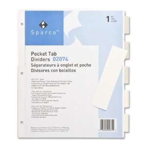  Sparco Ring Binder Pocket Tab Divider
