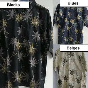   Hawaiian Shirts Palm Tropical leaf Print Button resortwear XL 3XL 4XL