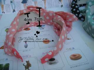   Special Edition Large Double Bow Polka Dots Wide Headband  