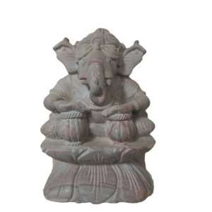   Ganesha Playing Tabla Hindu God Stone Statue 3 Inch