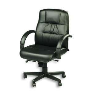  Eurotech Mid Back Black Leather Task Chair   Ace 758 