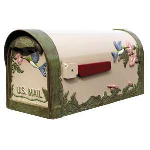  Hummingbird Hand Painted Post Mount Mailbox in Natural Color 