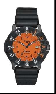 Traser H3 Diver Orange Dial Watch Rubber Tritium  