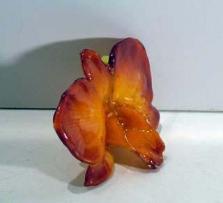 Orchid Brooch made from real flower coated with resin  